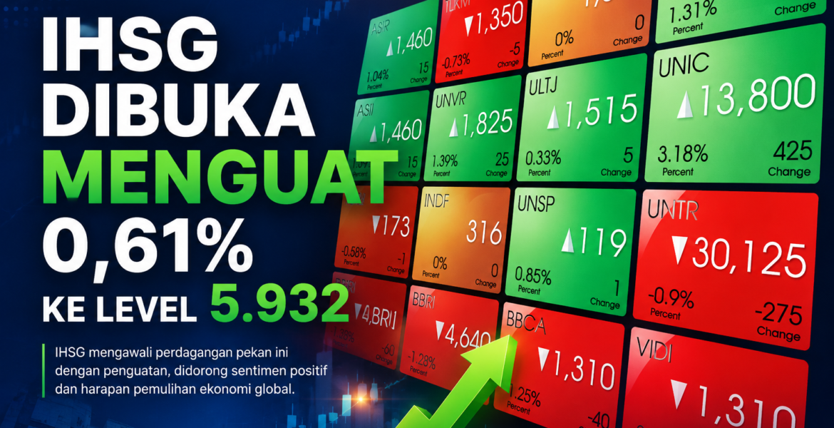 IHSG Tancap Gas di Awal Perdagangan, Melesat 0,61% ke Level 5.932