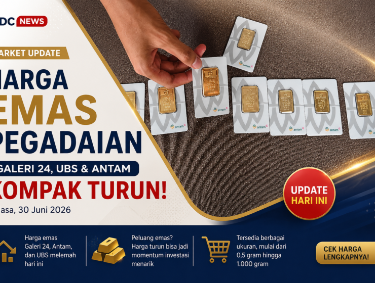 Harga Emas Pegadaian Kompak Turun Hari Ini, Galeri 24, UBS, dan Antam Sama-Sama Melemah