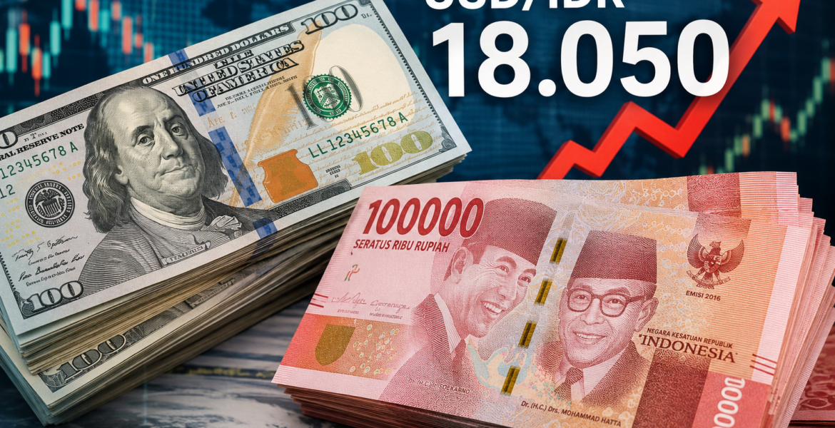 Breaking! Dolar AS Resmi Tembus Rp18.050, Rupiah Makin Tertekan